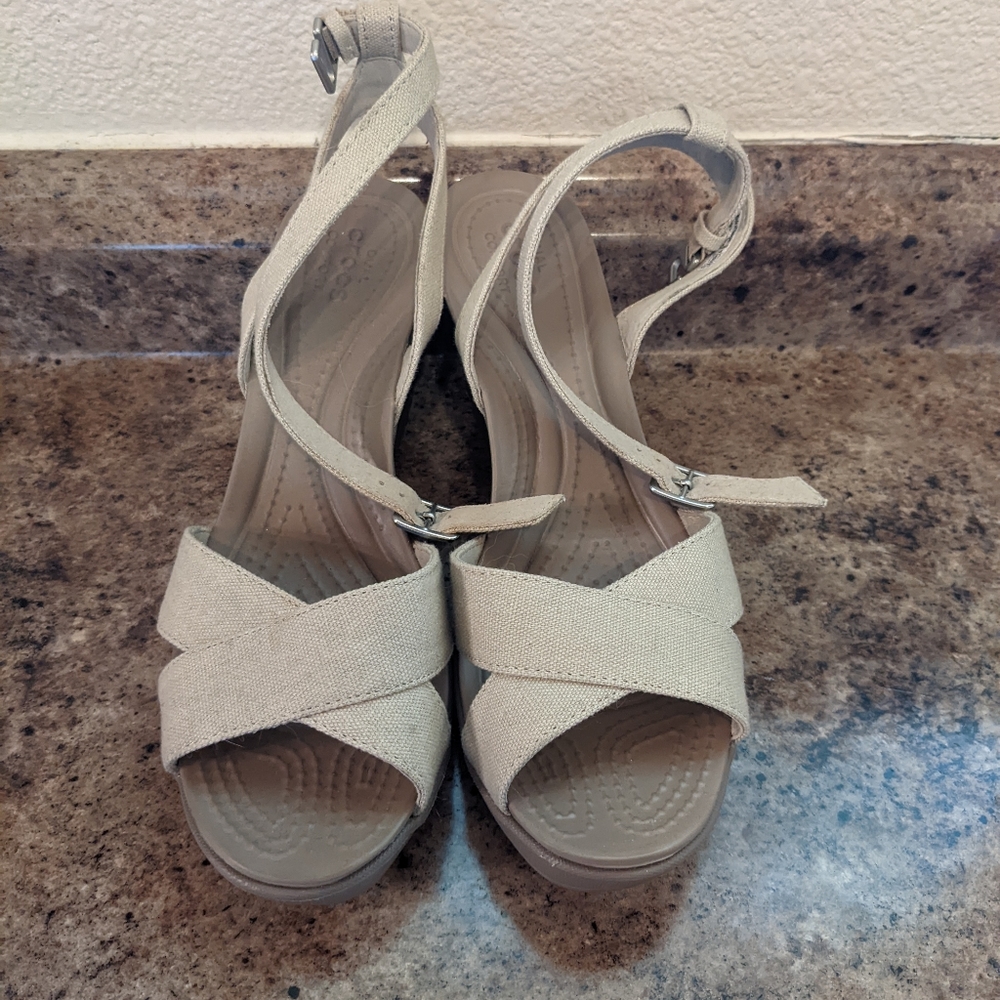Brand new Crocs brand wedge heels